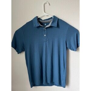 Free Fly Shirt Mens Medium Navy Blue Polo Performance Bamboo Short Sleeve Casual